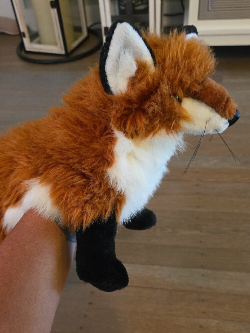 Folkmanis Plush Red Fox Hand Puppet- Orange, White & Black Soft Stuffed - Picture 9 of 9